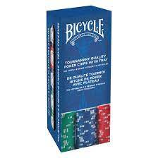 Bicycle Poker Chips 100 pcs With Tray - Clay