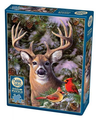One Deer Two Cardinals - 500pc