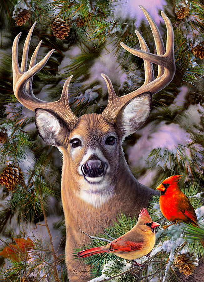 One Deer Two Cardinals - 500pc